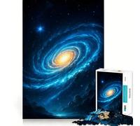 Swirling Galaxy with Stars And Nebulae Jigsaw Puzzles for Teenagers 1000 Pieces Logic Sense Toy Calm Fun Smooth Edge Birthday Gift (38x26cm)