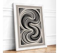 Swirling Motion Abstract Framed Wall Art Print A3 (42×29.7cm) White, Wall Decor for Living Room, Bedroom, Office & Home, Ready to Hang, Art Gift