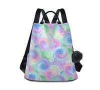 Swirling Pastel Watercolor Textures Women's Backpack, Fashion Backpack with Back Zipper, Multi Pocket Carry Bag for