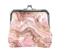Swirling Rose and Gold Marble Patterns Fashion Women's Leather Coin Purse Unique Change Holder Card Organizer for Men Women Travel de monedas para carro
