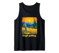 Swirling Sky Golfer Post-Impressionist Landscape Tank Top