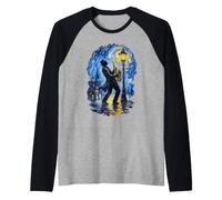 Swirling Sky Saxophone Jazz Aesthetic Meme Design Raglan Baseball Tee