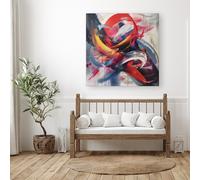 Swirling Symphony Of Colours Canvas Warren Reed - Designer Multi W30 inch x H30 inch