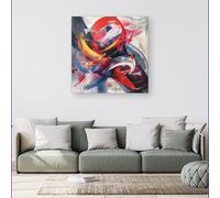 Swirling Symphony Of Colours Canvas Warren Reed - Designer Multi w40_inch_x_h40_inch