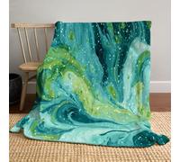 Swirls And Dots Blanket Abstract Marble Fleece Blanket Ultra Soft Cozy Throw Blankets All Season Use for Sofa, Couch, Bedroom,Travel, 150x200cm, Teal