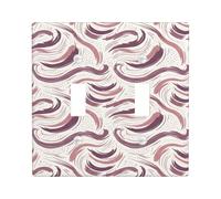 Swirls Double Light Switch Cover Plate, Modern Abstract Brush Patterns Dots None Peach Plastic Standard Size Toggle Light Switch Cover for Bedroom Bathroom Kitchen Entrance Decor