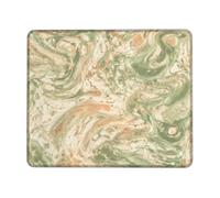 Swirls Small Mouse Pad, Abstract Modern Green Peach Spring Green Square Rubber Smooth Portable Travel Mousepad Idea for Home Office Desk Laptop Gamers Gift Square 8x10 Inch