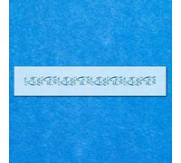 Swirly Damask Vintage Repeat Pattern Border Stencil: Airbrush Wall Art Crafts -A4 Stencil - Design Size (257 x 18 mm)