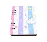 Swirly White Clouds A5 Notebook, Pu Leather Notebooks, Lined Paper A5 Ring Binder Notebook 180Pages/90Sheets, Note Book Lined for Women, Journal for Study, Revision Supplies Women Man