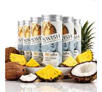 SWISH - 0.0% Alcohol-Free Mocktails - Pina Colada Spritz - No Artificial Ingredients, No Preservatives - Sparkling - Ready To Drink - 6 x 250ml