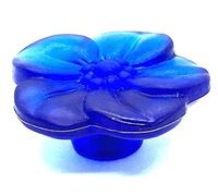 Swish 2 x Flower KNOBS 48mm Frosted Glass Navy Dark Blue Cupboard Cabinet Drawer knob