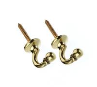 Swish Ball Metal Curtain Tie Back Hooks, Brass, Small, Pair