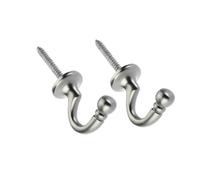 Swish Ball Metal Curtain Tie Back Hooks, Satin Nickel, Large, Pair