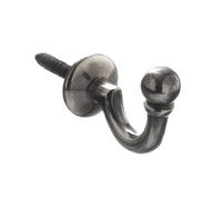 Swish Ball Metal Curtain Tie Back Hooks, Satin Nickel, Medium, Pair