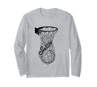 Swish Basketball Through and in The NET Scoring Long Sleeve T-Shirt