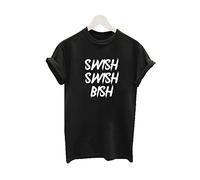 Swish BISH Katy Perry Nicki Minaj Womens Slogan White Black T Shirt TEE Tshirt (XL, Black)