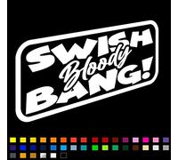Swish Bloody Bang Funny Vinyl Decal Car Sticker, Car Window Sticker, Car Bumper Sticker, JDM Euro Sticker, Funny Motorhome Sticker, Funny Caravan Sticker, 200mm