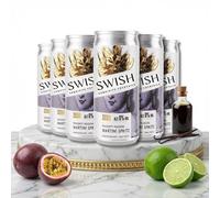SWISH Cocktails - Naughty Passion Martini Spritz - Premium Crafted Mocktail Cans, Zero Alcohol, Full Flavour, Non Alcoholic Drinks, Pre-Mixed & Ready To Drink Mocktails, Refresh Your Day 6 x 250ml