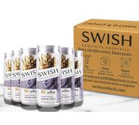 SWISH Cocktails - Non Alcoholic Drinks, Alcohol Free Mocktails, Pre-Mixed & Ready To Drink Cans, Non Alcoholic Spirits Cocktail Cans Gift Set - 6 x 250ML 0% ABV (Naughty Passion Martini Spritz)