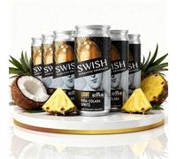SWISH Cocktails - Pina Colada Spritz - Premium Crafted Cocktail Cans - Pre-Mixed & Ready To Drink, Natural Ingredients, Full Flavour, Bar Quality, Refresh Your Day - 6 x 250ML 5% ABV
