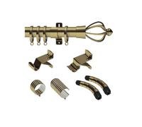 Swish Design Studio 28mm Bay Window Curtain Pole set Kit 5M, 500cm, Antique Brass, Consort Finial