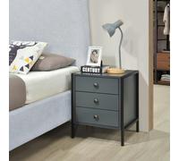 Swish Furniture Alva 3 Drawer Bedside - Dark Grey