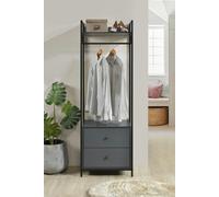 Swish Furniture Alva Open Wardrobe with 2 Drawers - Dark Grey