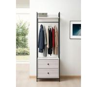 Swish Furniture Alva Open Wardrobe with 2 Drawers - White Oak
