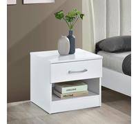 Swish Furniture Highbury 1 Drawer Open Shelf Bedside Table - White