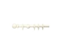 Swish Romantica Ball 28mm Wooden Curtain Pole Set, Panna Cotta, 150 cm