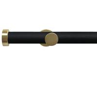 Swish Soho 28mm Eyelet Curtain pole set, Wrapped Metal Pole, Vamp & Brushed Gold - 120cm