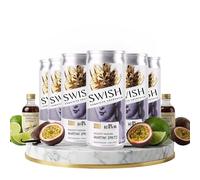 SWISH Zero Naughty Passion Martini Spritz - Alcohol-Free Sparkling Cocktail, Passion Fruit & Vanilla Mocktail, Zero Proof Drink, Vegan, Premium Non-Alcoholic Martini Beverage- 6 x 250ml