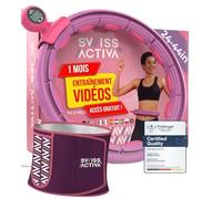 Swiss Activ S4.S Silent Hula Hoop with Waist Trimmer - Waist Circumference 22-44 inches - Weight Loss Infinity Smart Weighted Hula Hoop for Women
