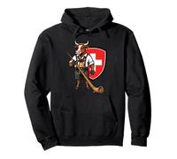 Swiss Alphorn Cow Yodel Flag Pullover Hoodie