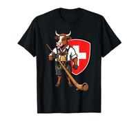 Swiss Alphorn Cow Yodel Flag T-Shirt