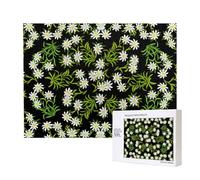 Swiss Alpine Edelweiss Floral,500 Pieces Wooden Jigsaw Family Game Jigsaw Puzzles for Adults Teens Home Decor
