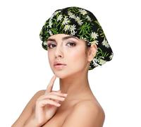 Swiss Alpine Edelweiss Floral,Adult's Satin Sleeping Cap - Women's Elastic Sleep Bonnet, Adjustable Overnight Hair Cover