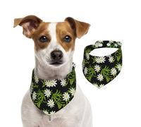 Swiss Alpine Edelweiss Floral,Dog Bandanas Cotton Pet Scarf Adjustable Bibs for Pet,S