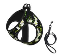 Swiss Alpine Edelweiss Floral,Pet Harness,Adjustable Reflective Dog Harness,Pet Leash Vest,S