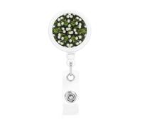 Swiss Alpine Edelweiss Floral, Retractable Badge Holder,Badge Reels Holder with ID Clip Alligator Clip
