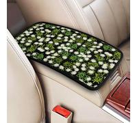 Swiss Alpine Edelweiss Floral, Vehicle Center Console Armrest Cover Pad Soft Comfort Car Handrail Box Cushion Universal