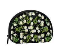 Swiss Alpine Edelweiss Floral, Wallet Women's Shell Storage Bag Small Coin Purse Shell Change Pouch