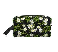 Swiss Alpine Edelweiss FloralMakeup Trave Bag for Women,Cosmetic Large Capacity Organizer
