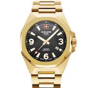 Swiss Alpine Military 7005.1117 Wristwatch Typhoon Mens 42mm Quartz Black Gol...