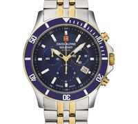 Swiss Alpine Military 7022.9145 Chrono 42mm Chronograph Quartz Unisex Blue Go...