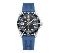 Swiss Alpine Military Men's Watch Analogue Quartz 7029.1 Silicone, Steel/Silicone/Sw-Blue - 1835sam