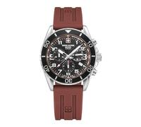 Swiss Alpine Military 7029.9 Men's Analogue Quartz Chronograph Silicone Watch, Steel/Silicone/Red - 9836sam, Bracelet