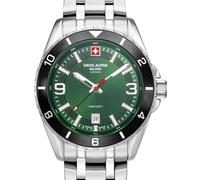 Swiss Alpine Military 7034.1138 Mens Watch Sierra silver green 42mm 10ATM