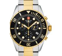 Swiss Alpine Military Men's Watch Chronograph Analogue Quartz 7053.9 Stainless Steel, Bic-Gold/Black/Black - 9147SAM