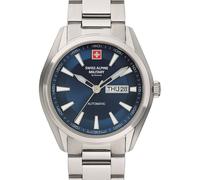 Swiss Alpine Military by Grovana Men's Watch with Stainless Steel Strap ETA 2836-2 Automatic Sapphire Glass 10 ATM DayDate 7090.2135SAM, Dark blue/stainless steel band, Bracelet
